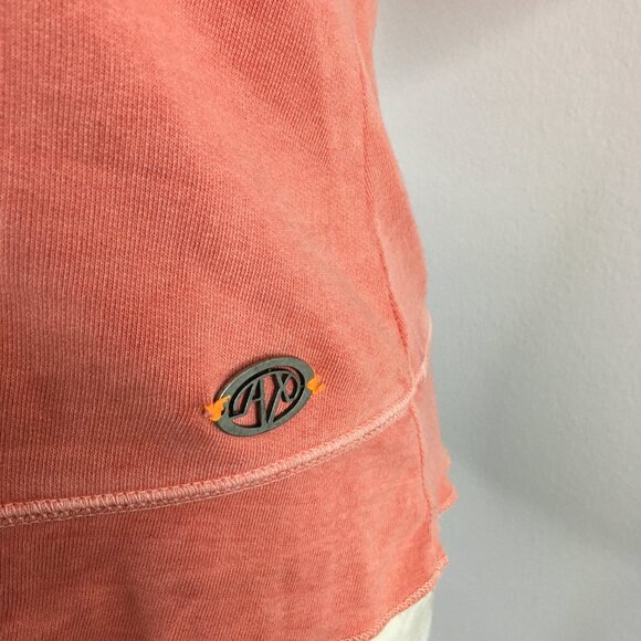 AX ARMANI EXCHANGE Dull Orange Tie Collar Short Sleeve French Terry Lining Shirt - Picture 9 of 12